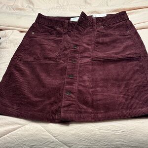 Sonoma Burgundy Corduroy Mini Skirt
